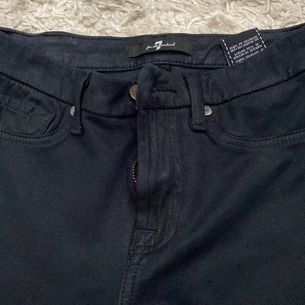 7 for all man kind brand black polyester jeans.